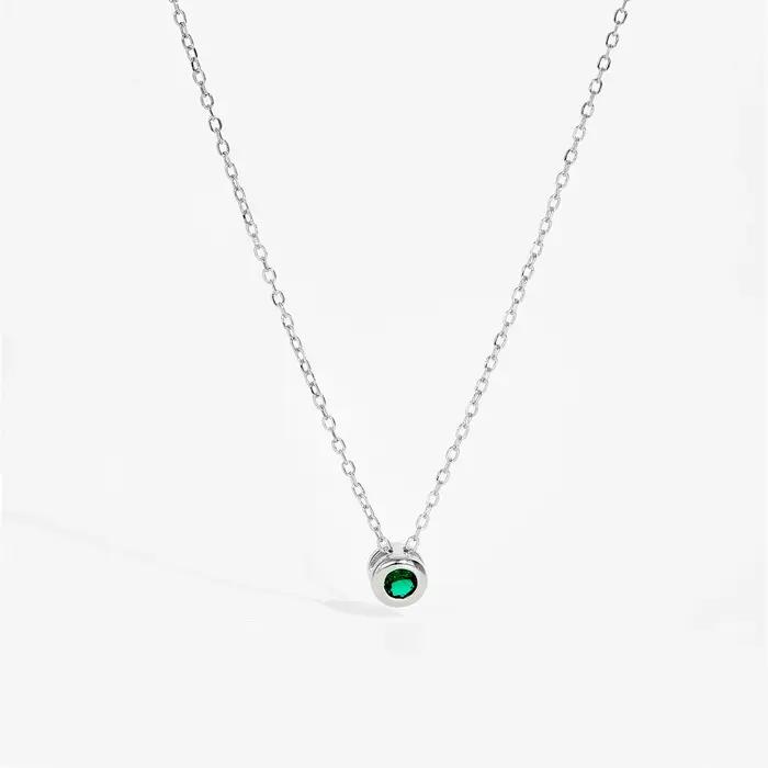 Collier pendentif rond en argent regardé 925 pour femme