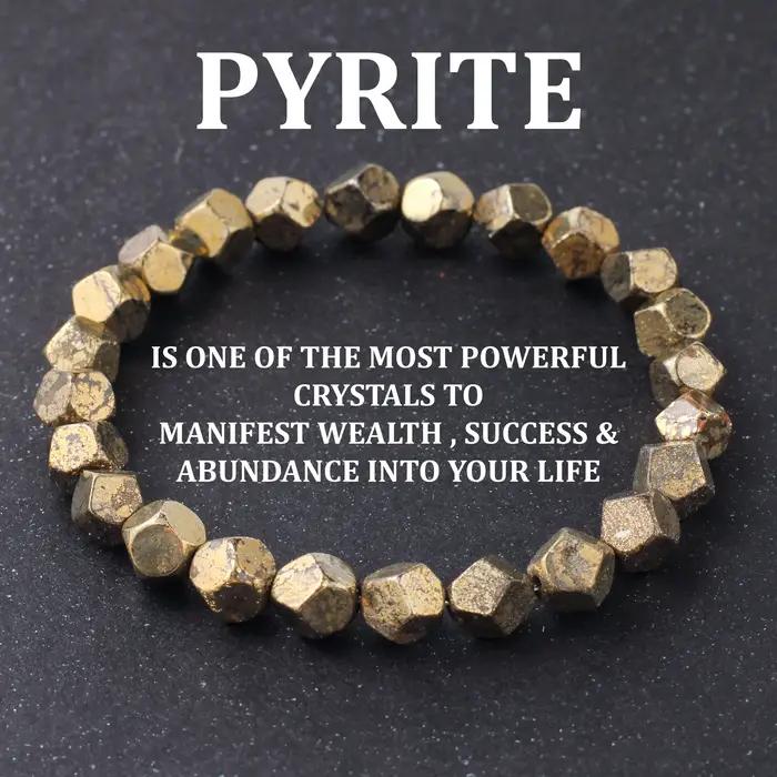 Pyrite Chalcopyrite Bracelet de richesse fait à la main coupe irrégulière