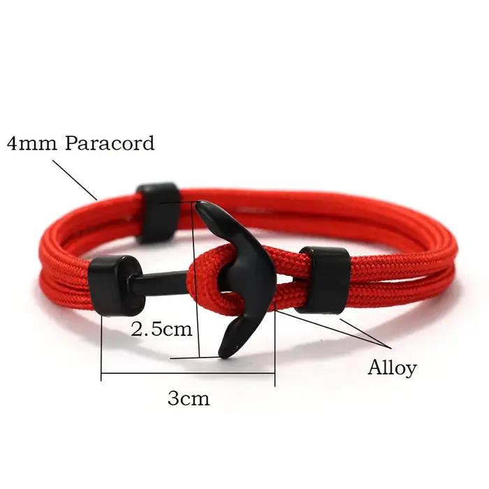 Nouveau Bracelet ancre pour hommes Camping en plein air paracorde Braslet chaîne décontractée