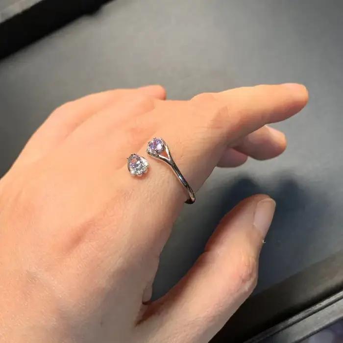 Bague en acier inoxydable sertie de tanzanite naturelle vintage pour femmes occasions spéciales élégantes à offrir