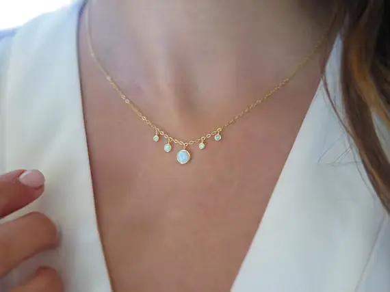 Véritable 925 argent pierres de lune cz station bijoux chaîne femmes élégantes superbe belle opale blanche pendentif collier fashio colliers