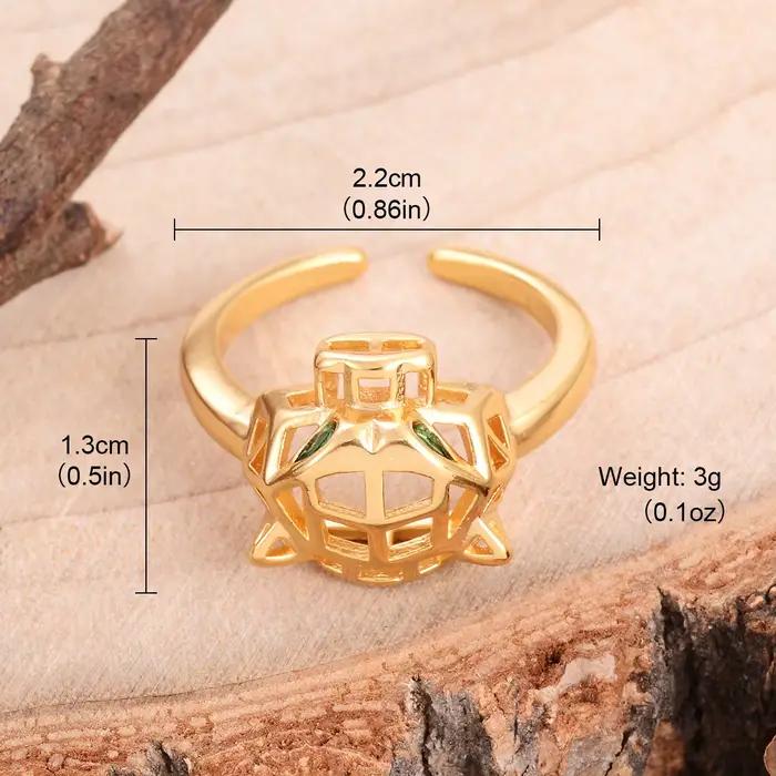 Bague Chic Plaquée Or en Forme de Panthère Taille Fixe avec Yeux en Cristal Vert Bijou Tendance Tête d'Animal pour Femme Occasions Spéciales
