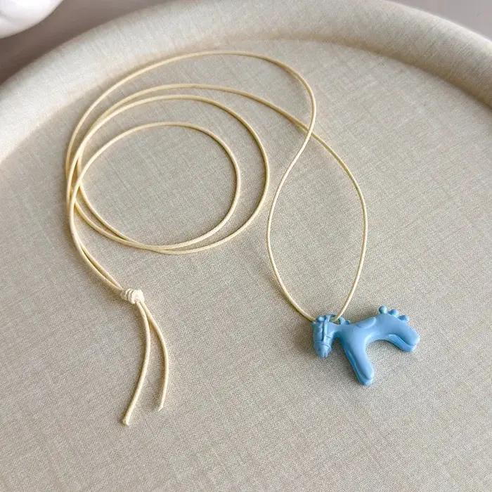 Pendentif cheval porte-bonheur pour hommes et femmes, bijoux de fête de mariage, à la mode, chaîne c