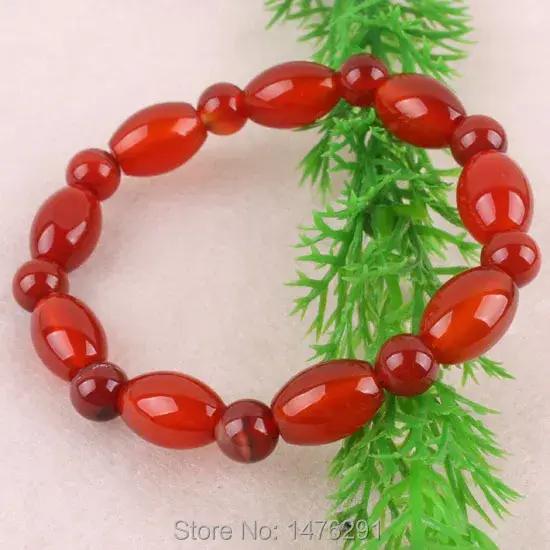 Bracelet de perles de riz cornaline 10x14mm, bijoux extensibles, 8 pouces L