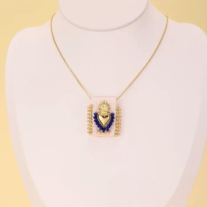 Nidin – collier de perles vintage en forme de cœur sacré