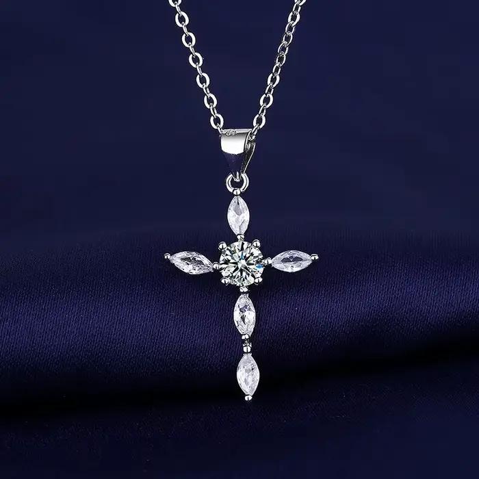 Collier en argent Sterling 925 pour femmes, pendentif rond scintillant pavé CZ, bijoux d'anniversaire à la mode, nouvelle collection