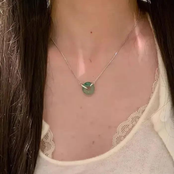 Nouveau collier à anneaux entrelacés de style chinois pour femme