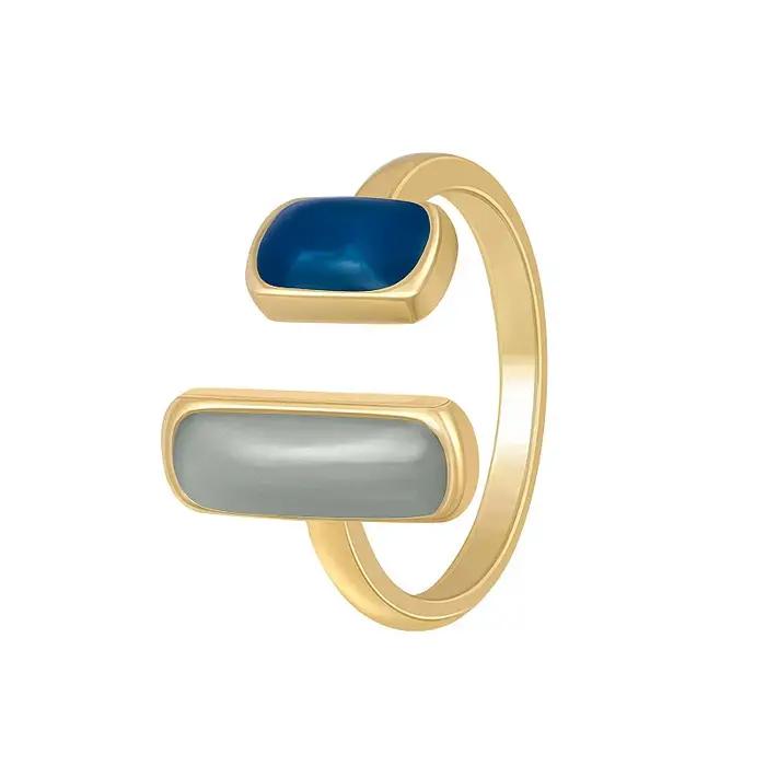 Bague en émail goutte à goutte colorée réglable pour femmes