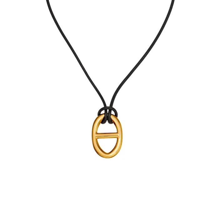 Ars – collier avec pendentif en forme de grain de café en acier inoxydable plaqué or 18 carats