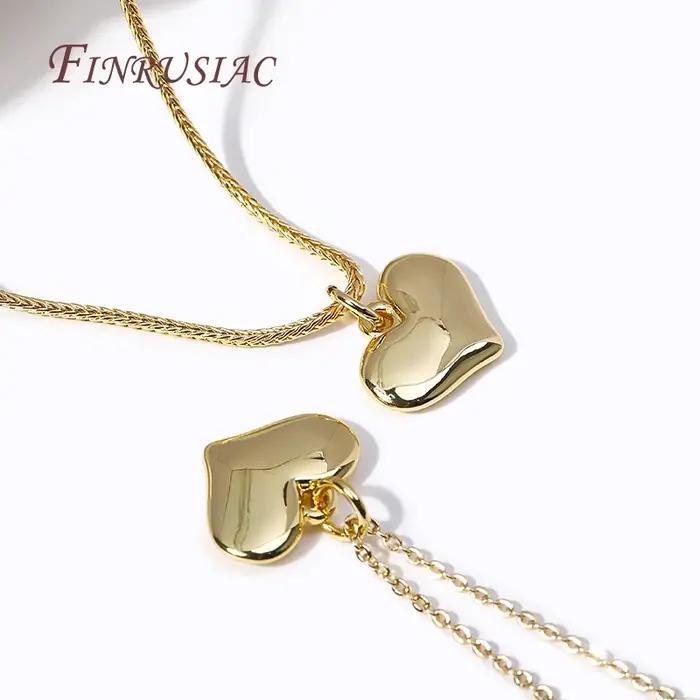 Pendentif coeur plaqué or 18 carats pour collier exécutif