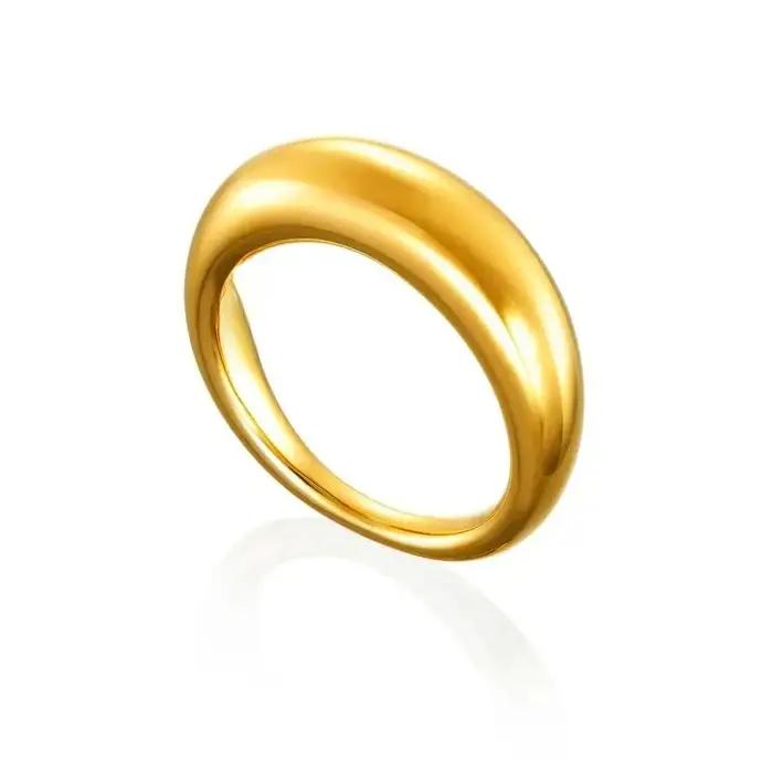 Bague ovale surdimensionnée en acier inoxydable 316L pour femmes
