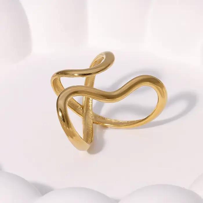 Bague ouverte étanche en acier inoxydable pour femmes