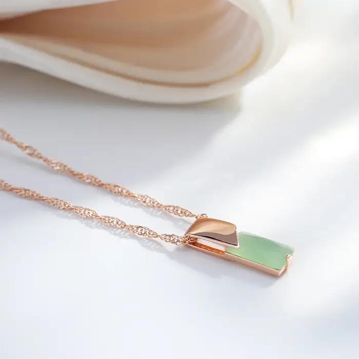 JULYDREAM brillant carré Design brume vert Zircon pendentif vague d'eau chaîne femmes collier de mariage élégant fête géométrique bijoux