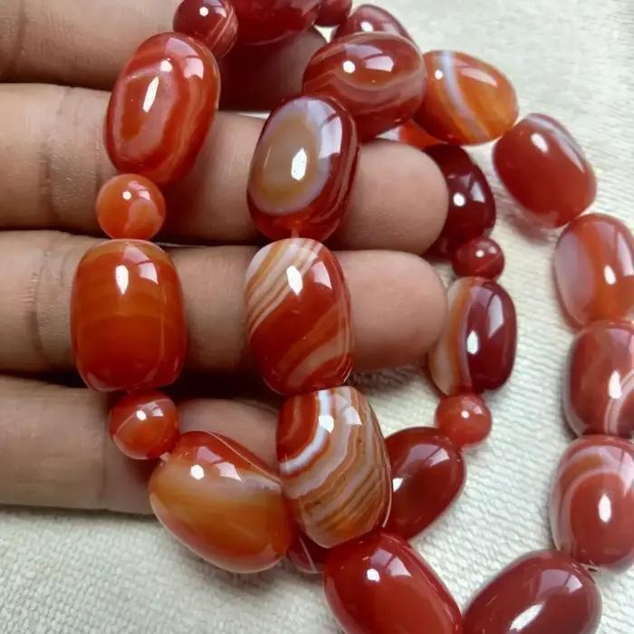 Bracelet en perles à bandes rouges fait main ethnique bohème unisexe réglable pour femmes et hommes occasions spéciales cadeau