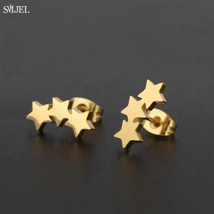 Boucles d'oreilles clous noires tendance pour femmes en acier inoxydable, motifs papillon, avion, de