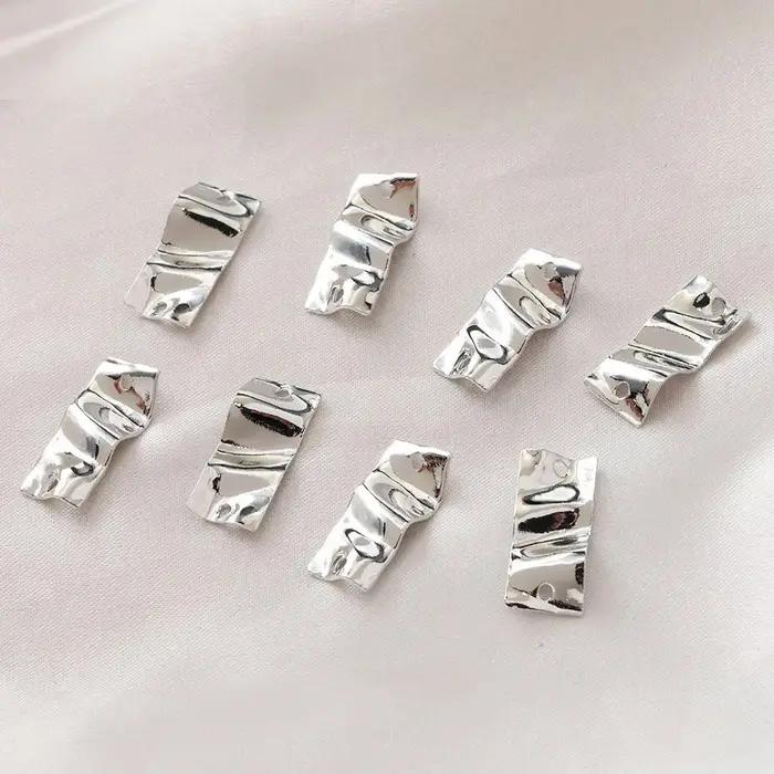 Boucles d'oreilles rectangulaires concaves et convexes à Double trou