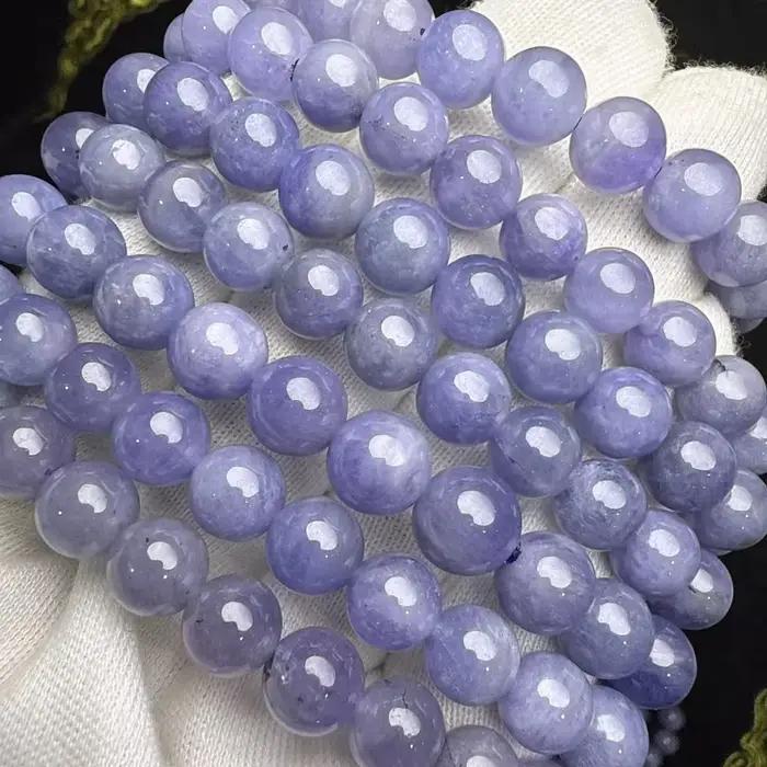 Prestyle Meihan – Bracelet et collier de perles rondes en Tanzanite naturelle AAA