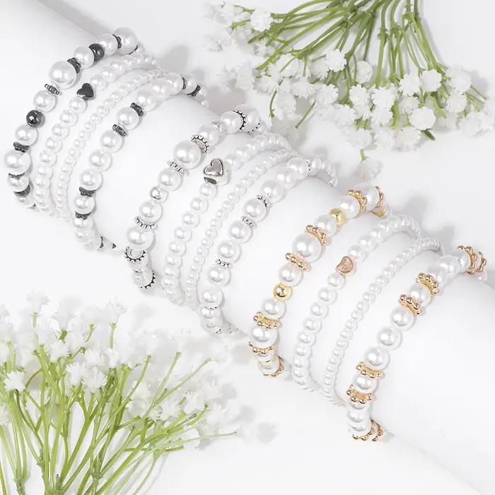Ensemble de bracelets de perles multicouches pour femmes