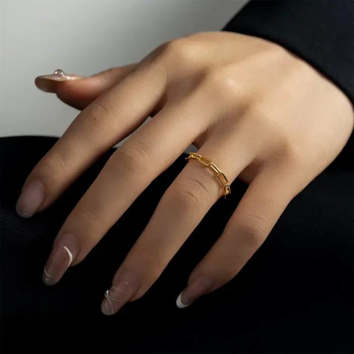 ANDYWEN – bague en chaîne en argent Sterling 925 pour femmes