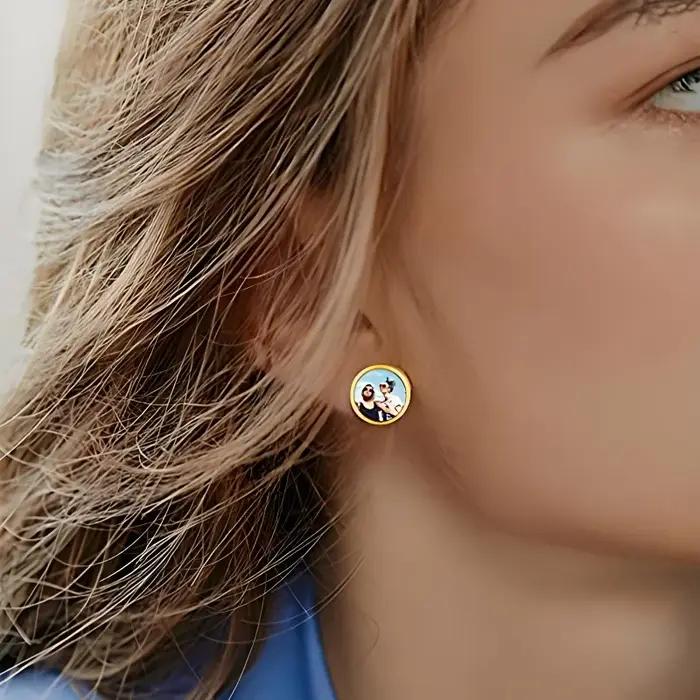 Boucles d'oreilles photo personnalisées pour femmes