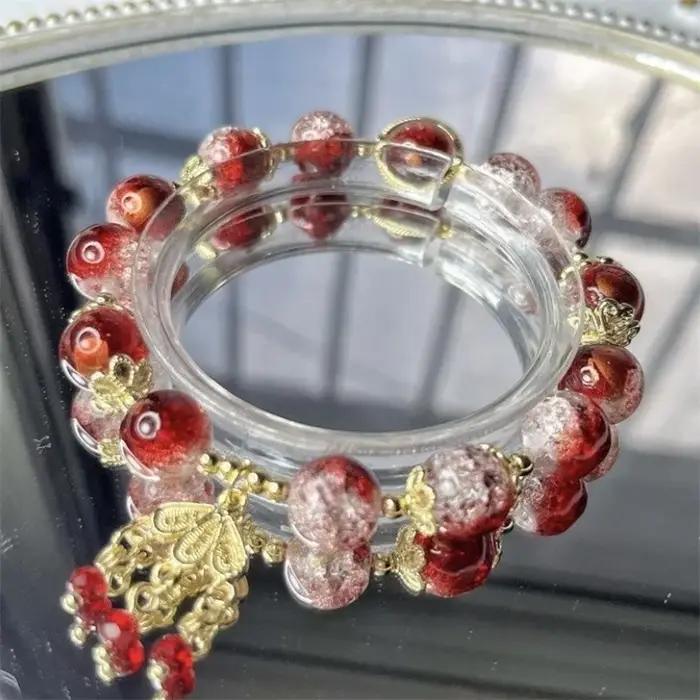 Bracelet en cristal pop-corn vert Simple pour femmes et filles
