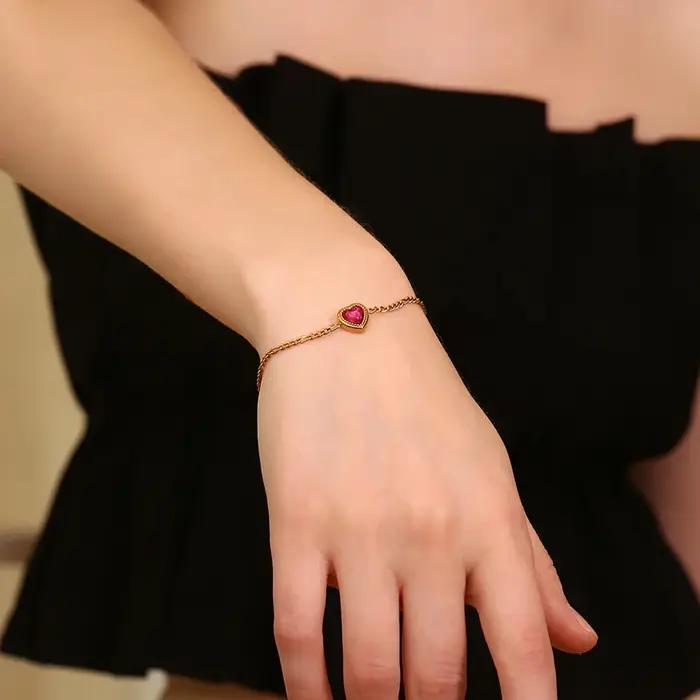 La.Muses Figaro chaîne amour Bracelet en acier inoxydable mode femme étanche quotidien bijoux accessoires