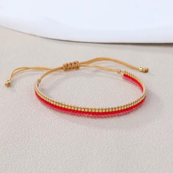 KELITCH Bracelet Miyuki en or rose tissé à la main