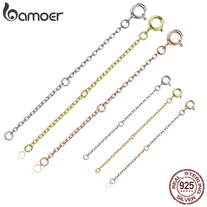 BAMOER Extensores de collier en argent sterling 925 plaqué or