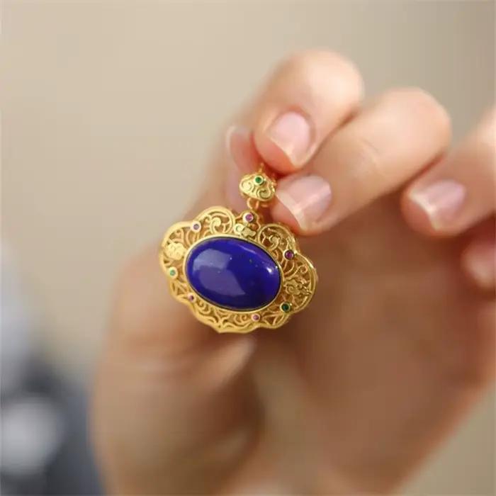 Collier en Argent Plaqué Géométrique Élégant pour Femme Occasions Spéciales Bleu Foncé Zirconium Blanc
