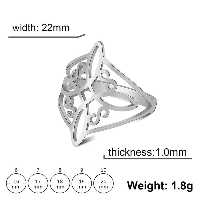 Anneau en acier inoxydable avec nœud de sorcière et croix wiccan, symbole de protection pour femmes et hommes, cadeau de Noël 2024, bijou vintage élégant