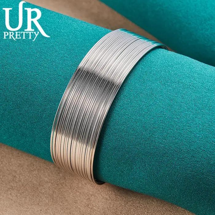 URPRETTY – Bracelet réglable multi-lignes en argent Sterling 925 pour femmes