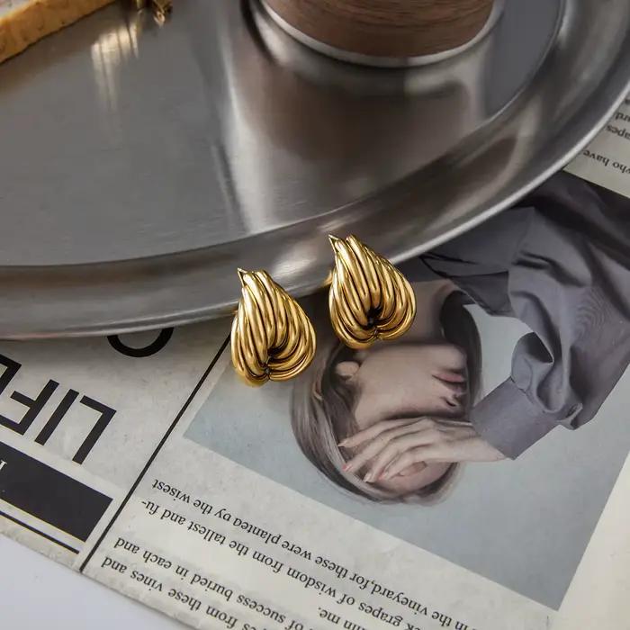 Yori – boucles d'oreilles irrégulières multicouches enveloppées de ligne