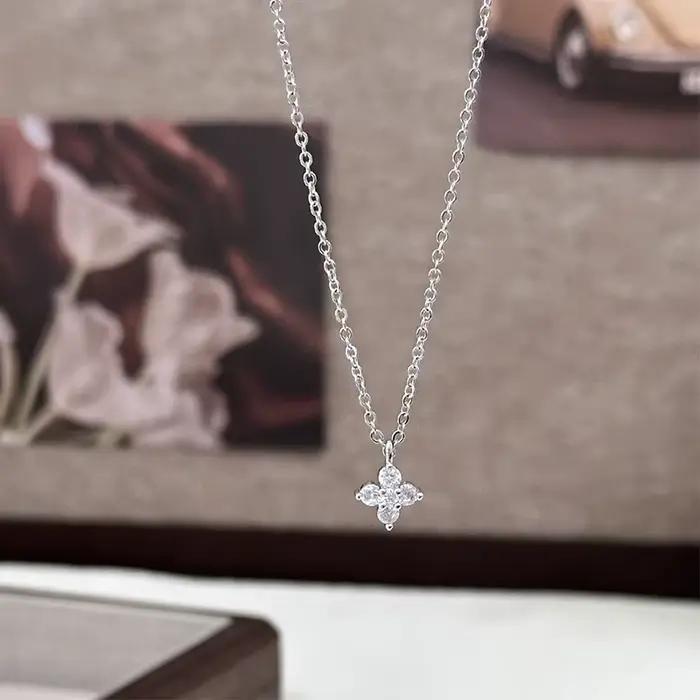 Collier feuille porte-bonheur délicat pour femmes, en argent Sterling 925, plaqué or 14 carats, mign