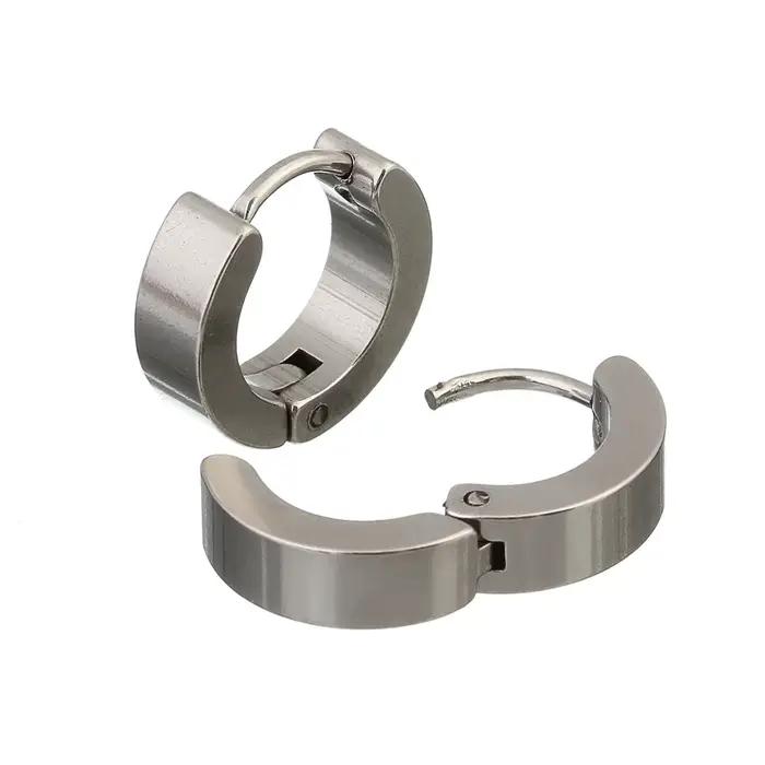 LOULEUR 1 paire 14mm boucles d'oreilles en acier inoxydable boucles d'oreilles rondes colorées pour