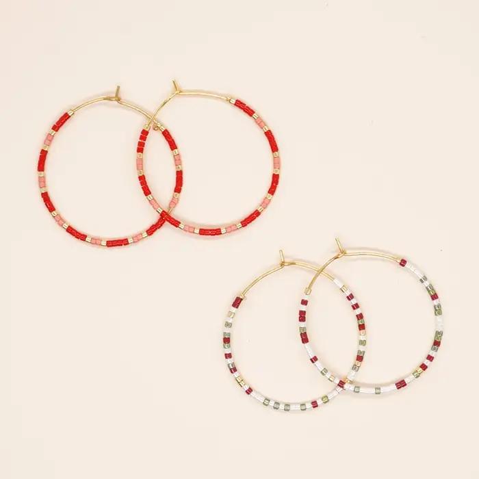 Boucles d'oreilles perlées bohèmes en verre pour femmes, cadeau pour occasions spéciales, bijoux arc-en-ciel atai yuki delica