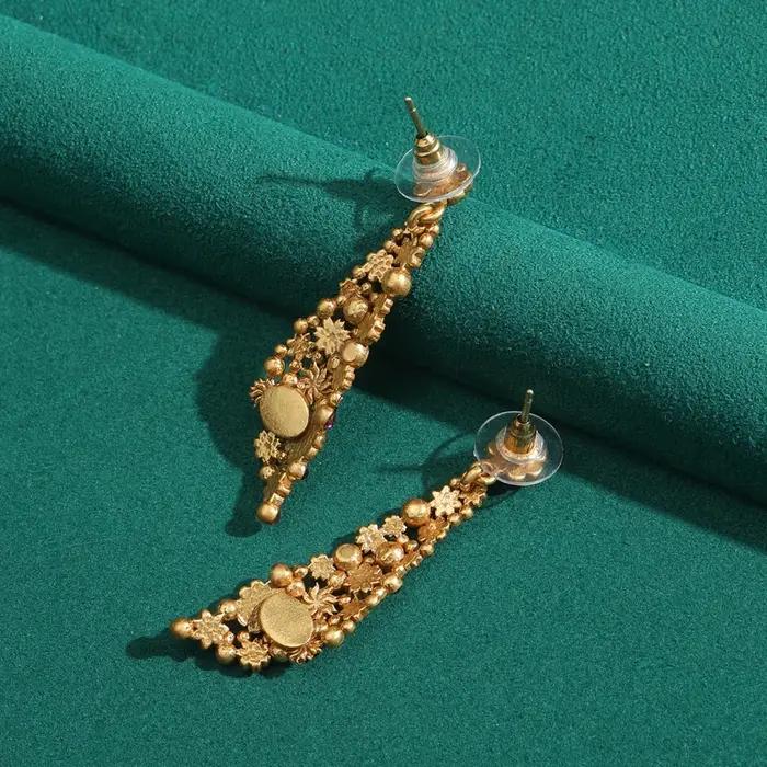 Vintage goutte Dangle strass fleur boucles d'oreilles déclaration esthétique femme 2025 luxe concepteur charme Antique bijoux accessoires