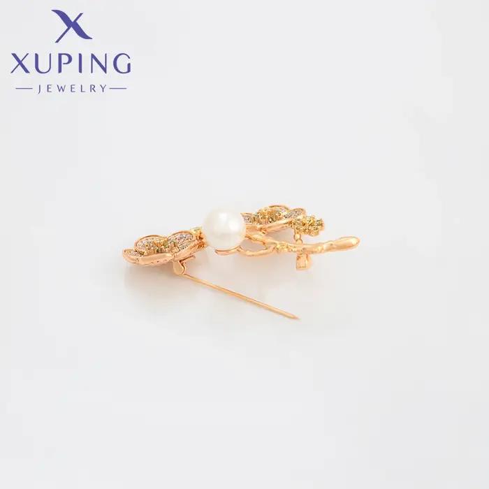 Xuping bijoux nouveauté fleur cuivre appliquer broches de couleur or pour les femmes dame cadeau de fête A00912321