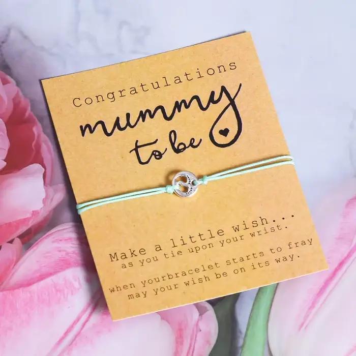 Maman à être souhait Bracelet mignon bébé pied charme attendant