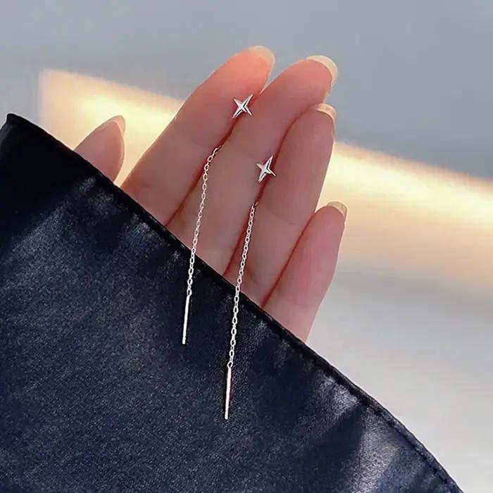 Boucles d'oreilles pendants étoiles et perles mode pour femmes occasions spéciales et quotidiennes