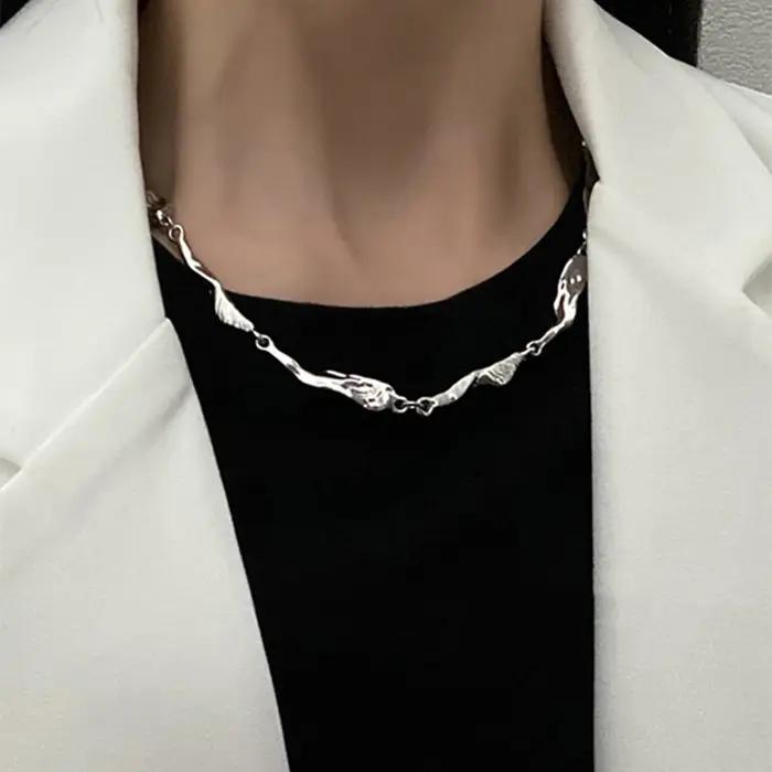 Collier chaîne en Zircon irrégulier Kpop coréen pour femmes
