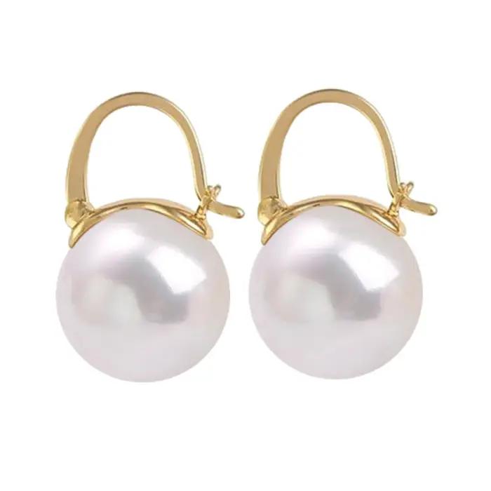 Boucles d'oreilles boule ronde en argent regardé S925 pour femme