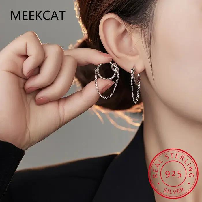 Boucles d'oreilles en argent sterling 925 serties de zirconium blanc élégantes à offrir pour femme occasions spéciales