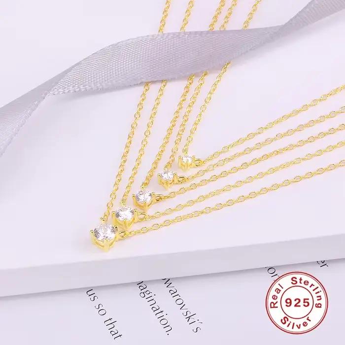 CANNER – Collier ras de cou en argent sterling 925 pour femme, bijoux de couleur or avec cubique zir