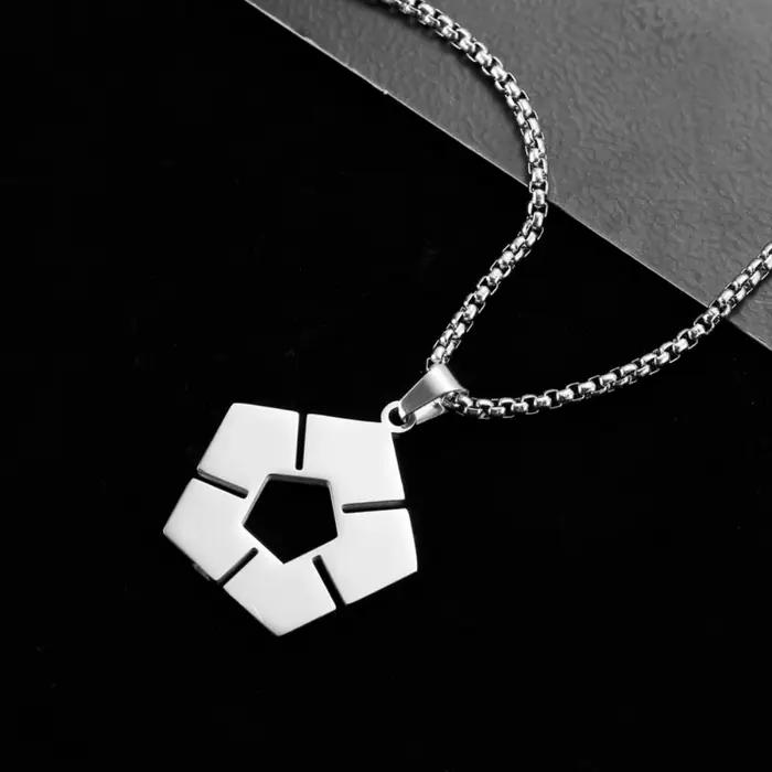 Mode créative Couples chaîne en acier inoxydable couleur argent Cosplay Collier Anime