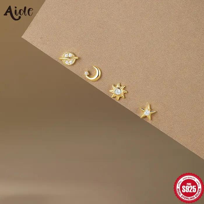 Aide-Ensemble de boucles d'oreilles en argent regardé 925 pour femme