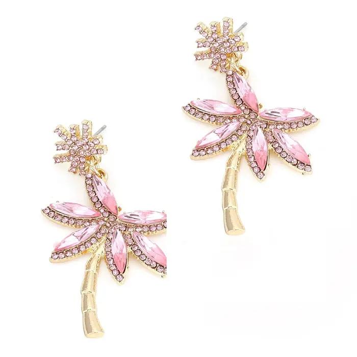 Boucles d'oreilles pendantes en alliage incrustées de diamants