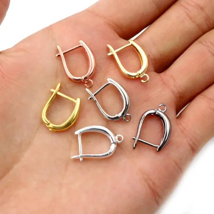 10pcs 19x13mm Couleur Argent Français Boucle D'oreille Crochets Levier Dos Ouvert