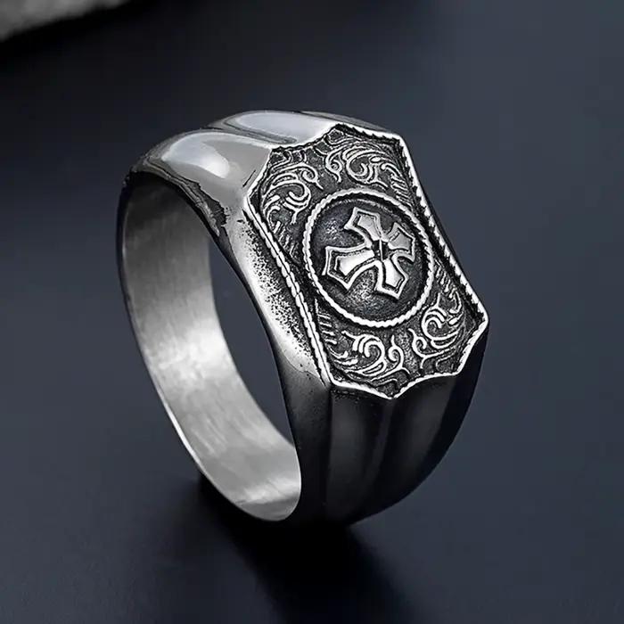 Bague croix foi et force pour hommes et femmes