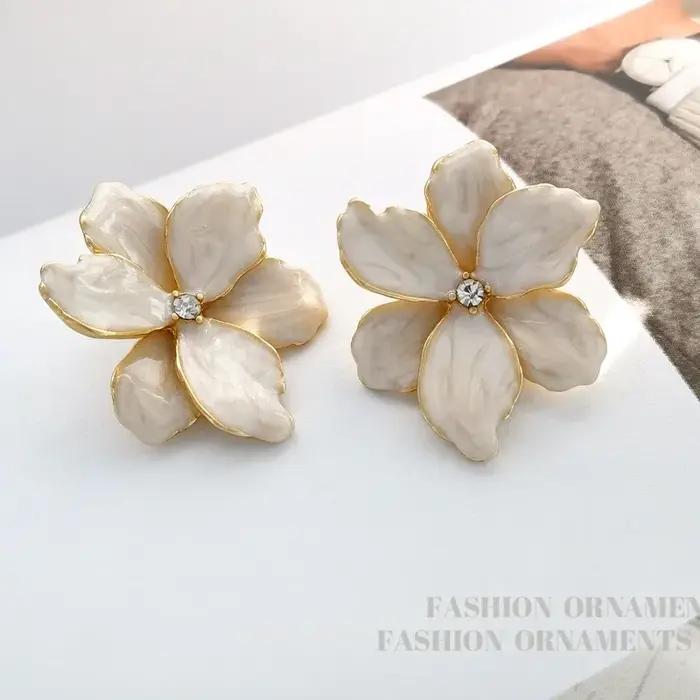Boucles d'oreilles fleurs colorées pour femmes et filles