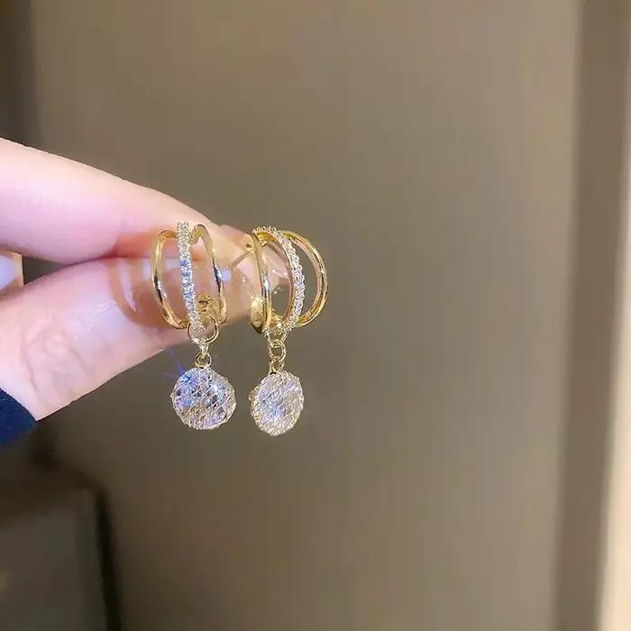 Boucles d'oreilles Vintage françaises avec pampilles en perles et raisin
